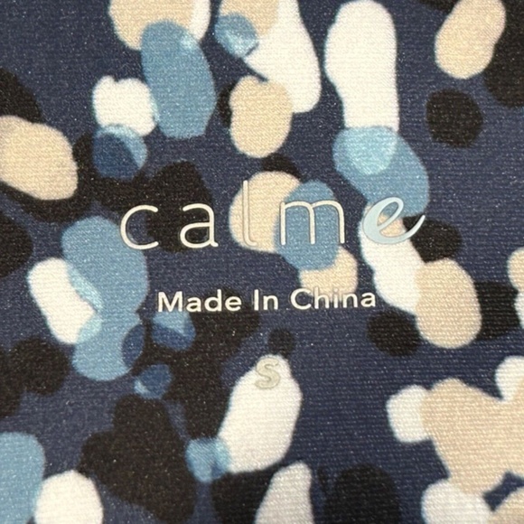 Johnny Was Calme Endurance High Waist Legging 7/8 Pockets Blue Speckled Size S - Picture 9 of 11